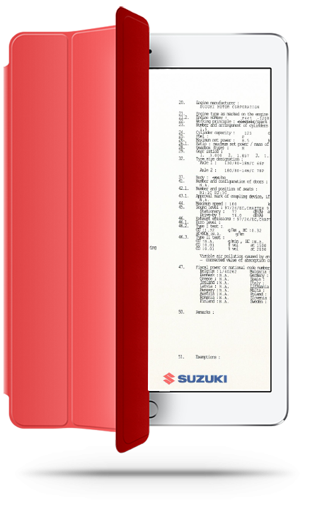 Certificat de conformité Suzuki Moto