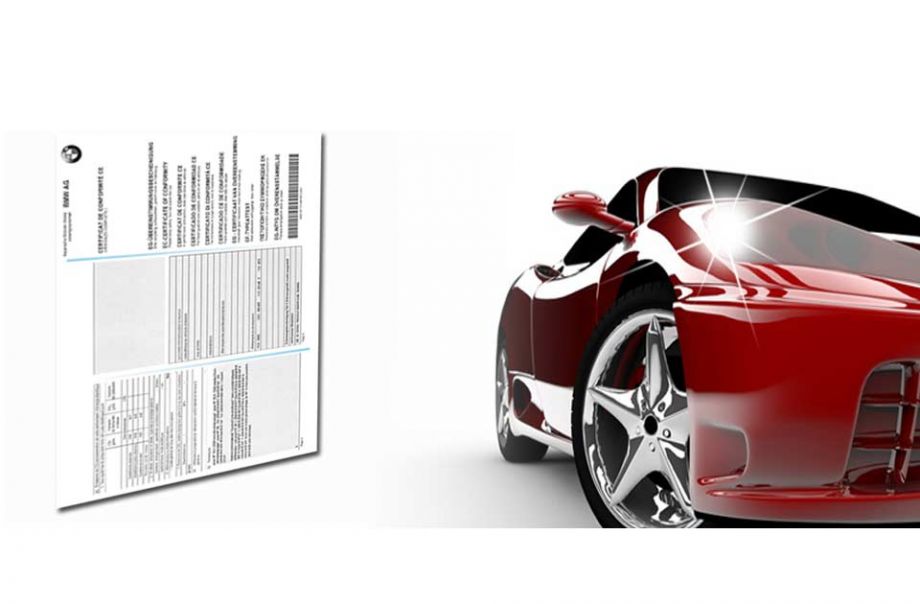 Certificat de conformité européen BMW pour voiture importée
