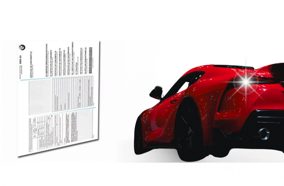 Certificat de conformité européen BMW pour voiture importée